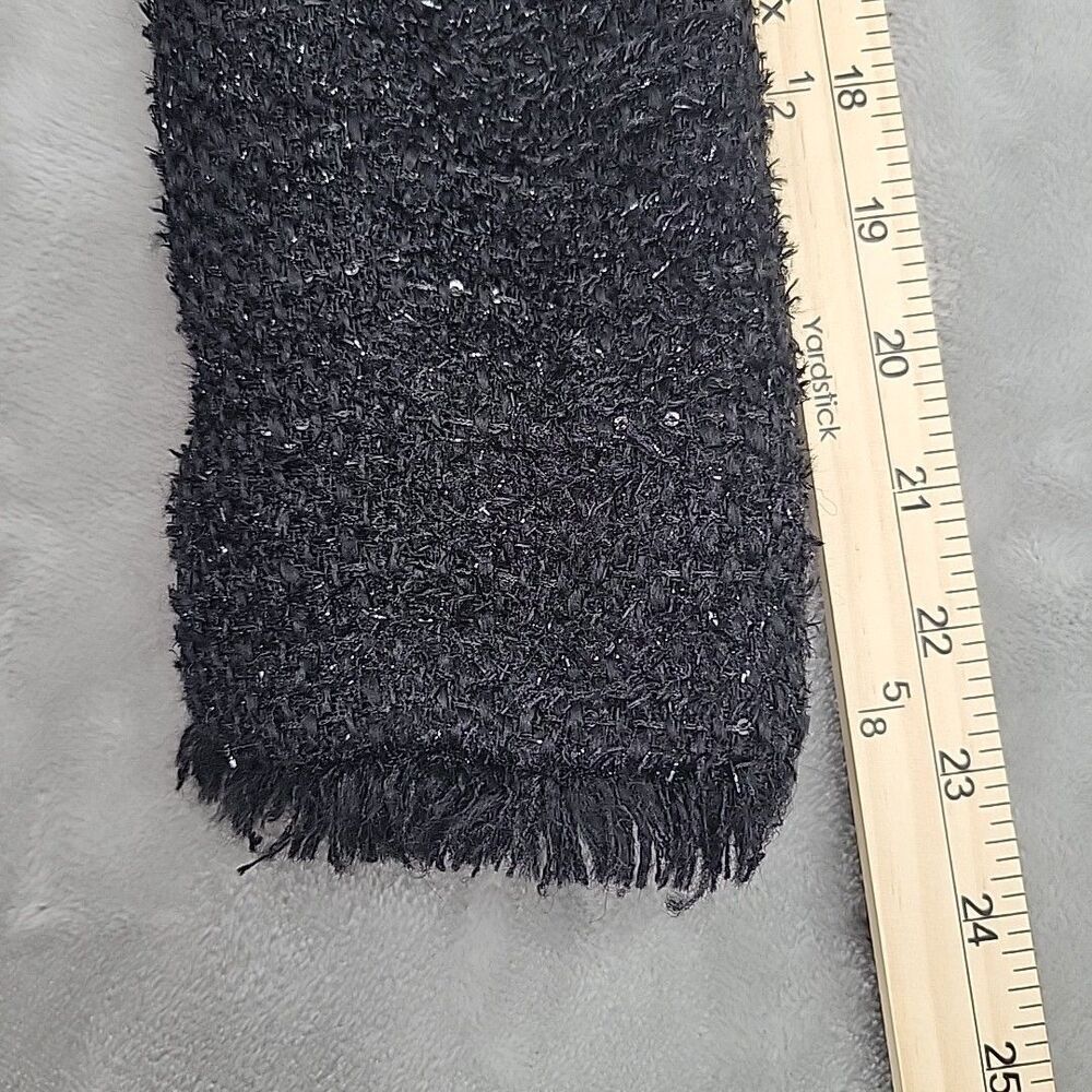 Sail To Sable Womens Coat Size XXS Sequin Tweed Black Jacket NEW Fringe Lined - Picture 12 of 16